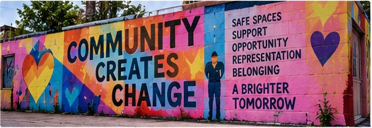 Temporary approved visual-reference mural